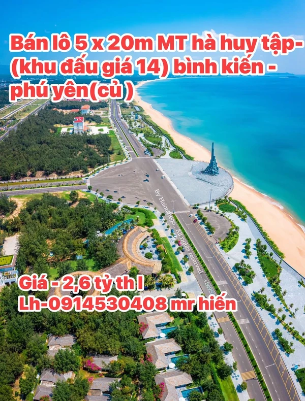 Bán lô đất 5x20m mặt tiền Hà Huy Tập Phú Yên 2.6 tỷ
