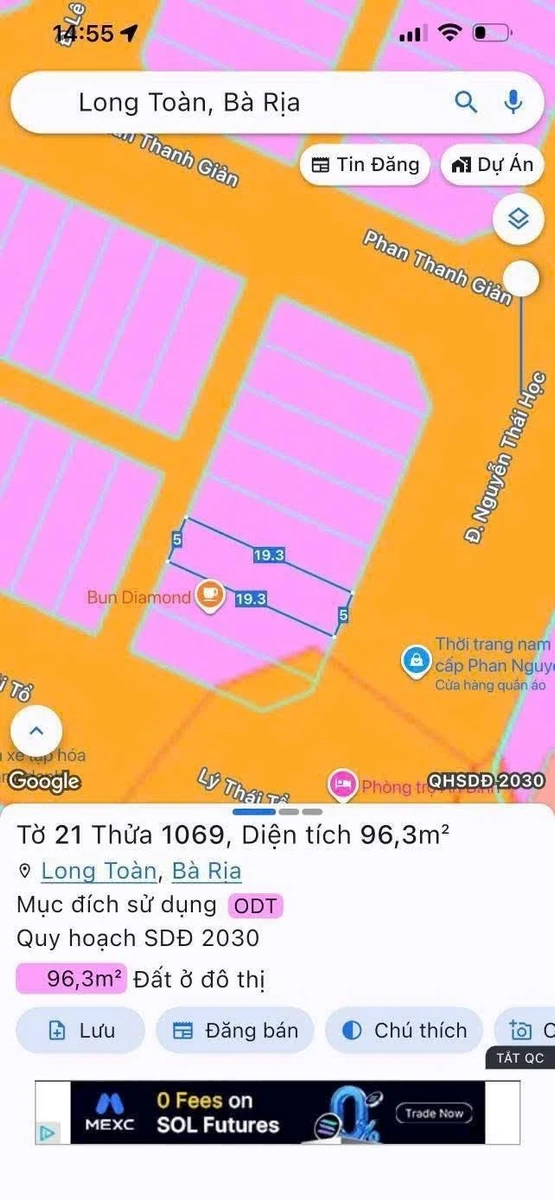 Bán đất mặt tiền Nguyễn Thái Học 95m2, phường Long Toàn, TP Bà Rịa - Ảnh thu nhỏ 3