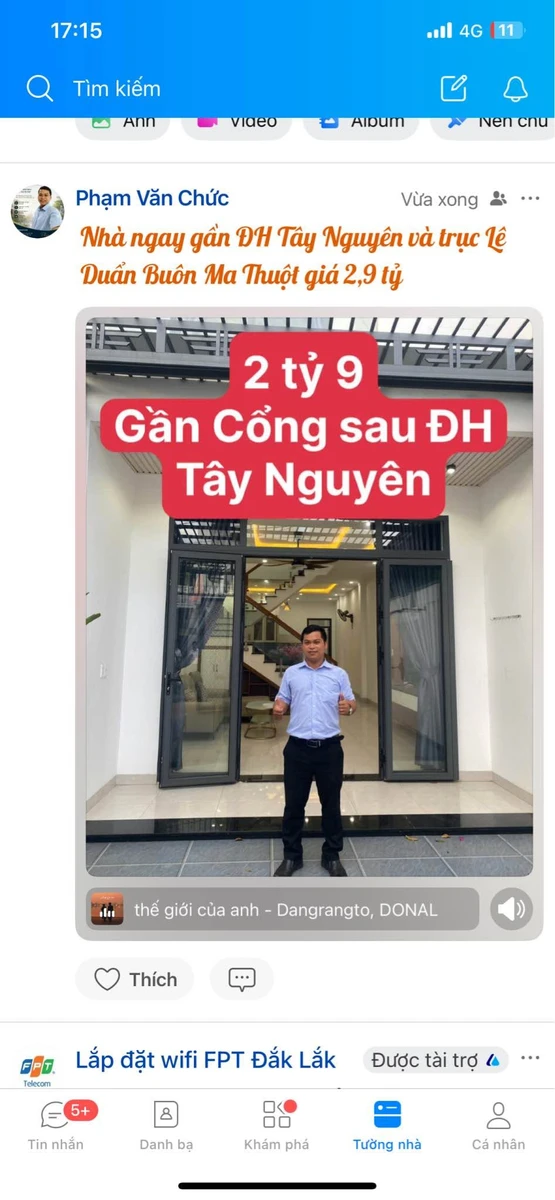 Bán nhà 1 trệt 1 lầu Lê Duẩn Buôn Ma Thuột 2,9 tỷ - Ảnh 1