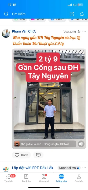 Bán nhà 1 trệt 1 lầu Lê Duẩn Buôn Ma Thuột 2,9 tỷ