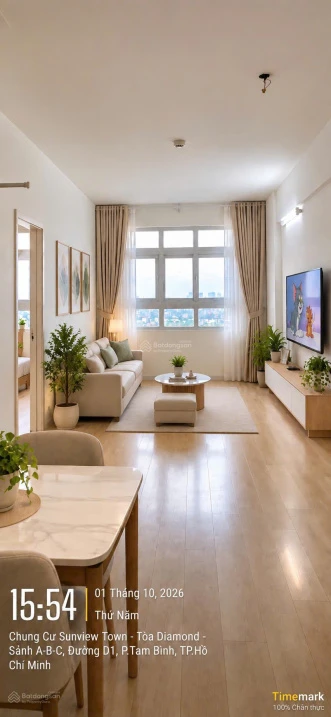 Bán gấp rẻ căn hộ Sunview Town Hiệp Bình Thủ Đức 2PN 2WC 63m² sổ hồng sẵn cách QL13 mở rộng 500 mét - Ảnh 1