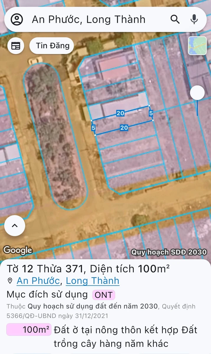 Bán đất 100m2 Phùng Hưng An Phước, Nhà Bè, 1.7 tỷ - Ảnh 1