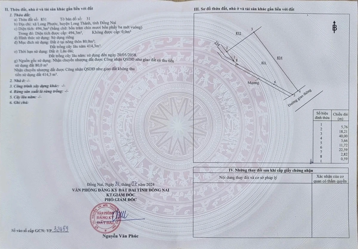 Bán đất 494,3m² 2 mặt tiền gần sân bay Long Thành, Đồng Nai giá 4,4 tỷ - Ảnh thu nhỏ 4