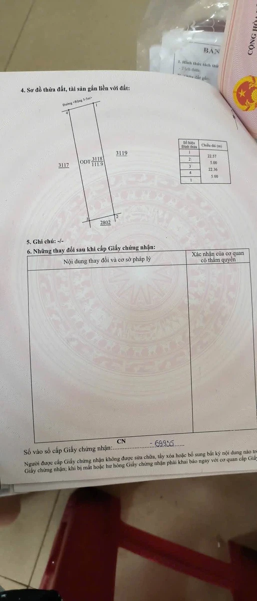 Bán 2 lô liền kề hẻm Tân Lợi, 4,5x22m, 5x22m, 2,9-3,1 tỷ - Ảnh thu nhỏ 5