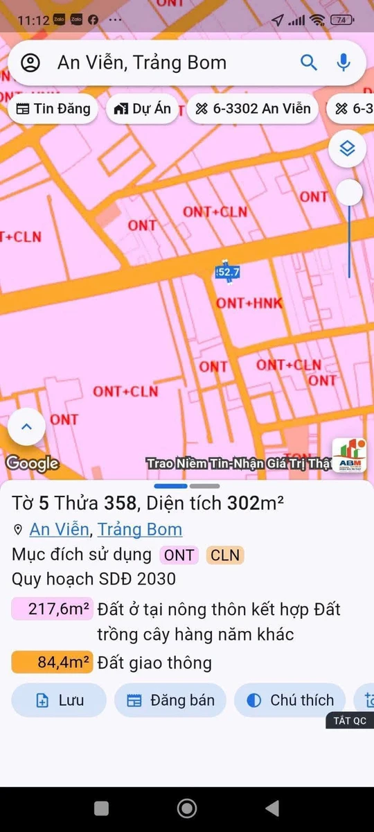 Bán đất mặt tiền Phùng Hưng 6x53m sổ riêng 3 tỷ 999 triệu - Ảnh 1