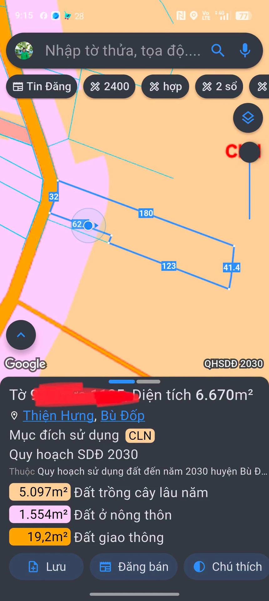 Bán đất Bình Phước 32m vú sữa cà phê 1 tỷ 550 triệu - Ảnh 1
