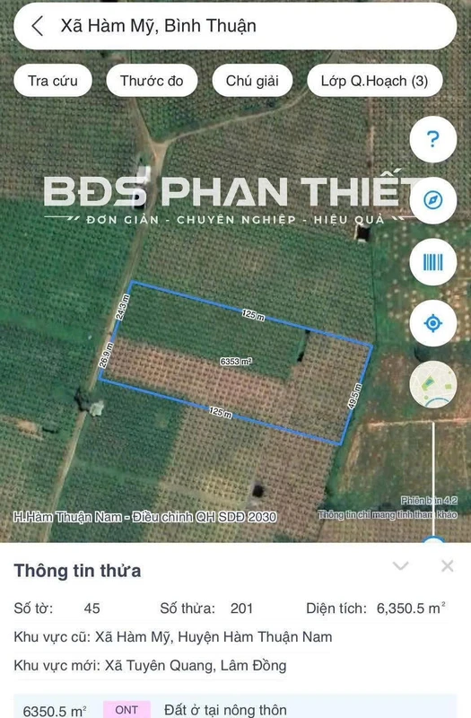 Bán đất 9.550,5 m² Hàm Mỹ, Hàm Thuận Nam - 16 tỷ