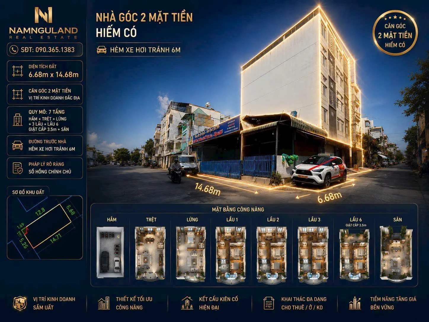 Bán đất Bùi Hữu Nghĩa 97m² - 16.6 tỉ, lô góc 3 mặt tiền - Ảnh 1