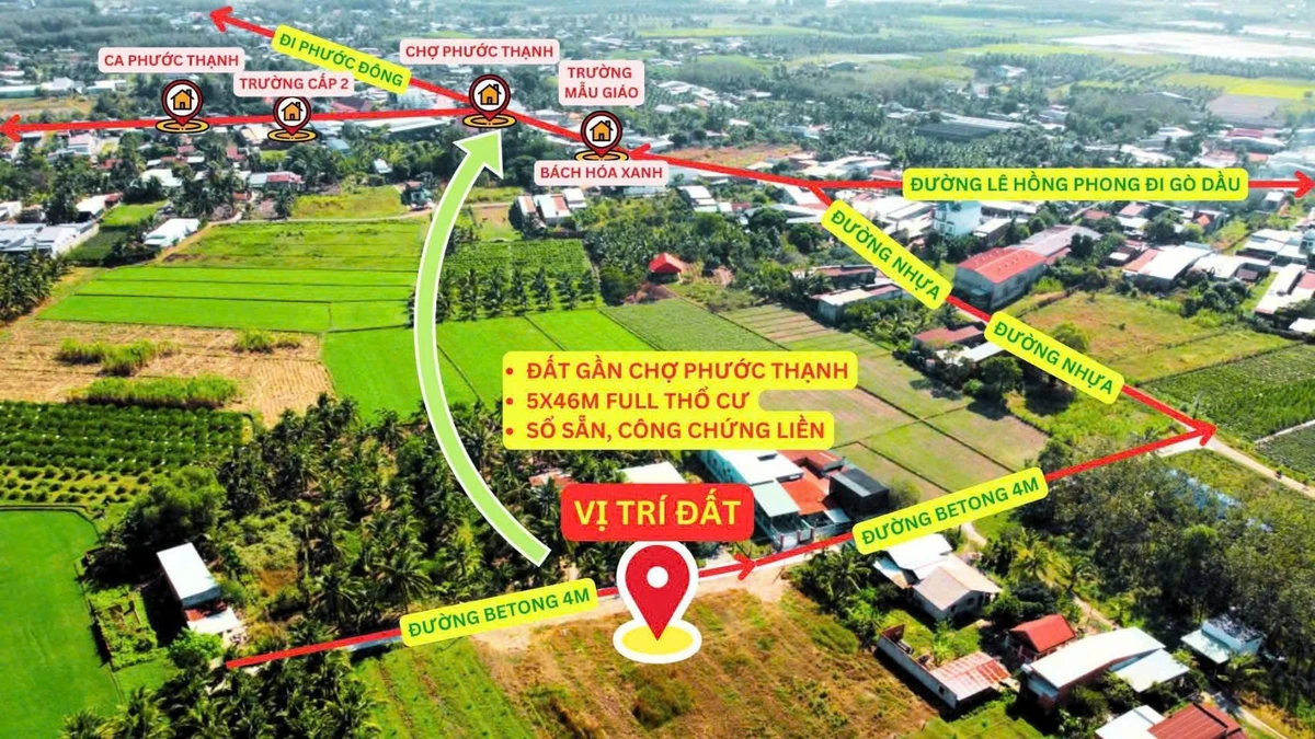 Bán đất 200m² thổ cư Phước Hội, Tây Ninh 495 triệu - Ảnh thu nhỏ 4