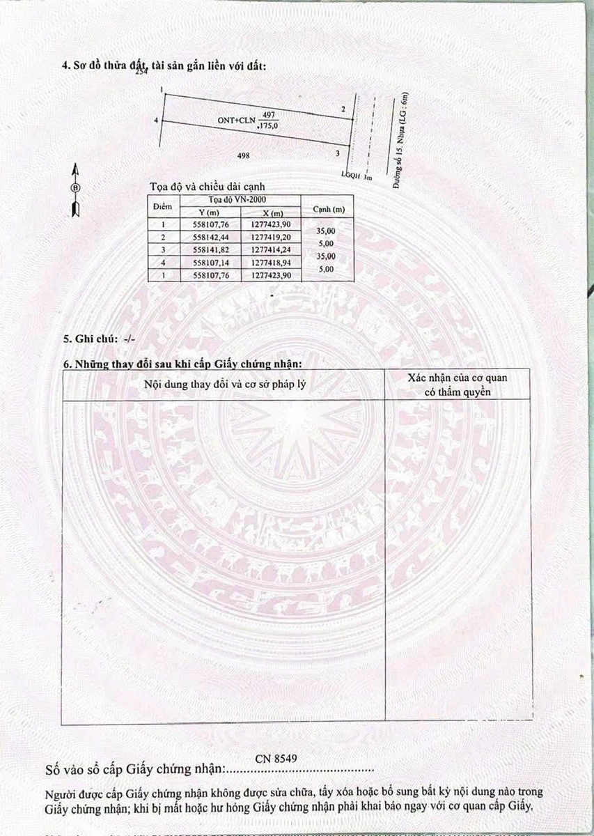 Bán đất mặt tiền đường nhựa 5x34m thổ cư 60m2 tại Thạnh Bình, Tân Biên, Tây Ninh - Ảnh thu nhỏ 2