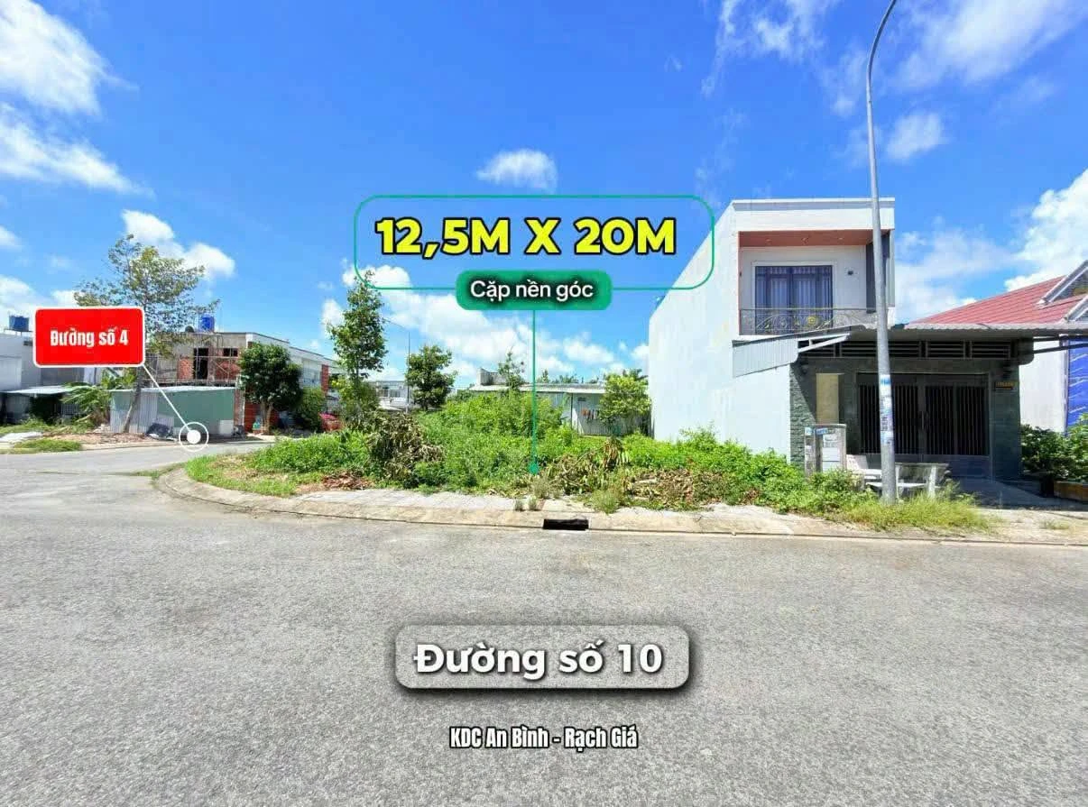 Bán nền đất góc 250m² KDC An Bình Rạch Giá - Ảnh 1