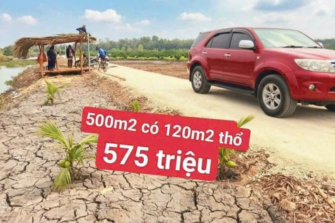 Bán đất vườn view kênh 500m2 có 120m2 thổ cư tại Thạnh Hòa, Bến Lức - Ảnh thu nhỏ 2