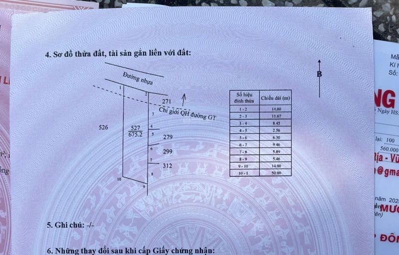 Bán lô đất Bông Trang diện tích: 675m² có 187m² thổ cư ngang 14mx50m đường nhựa, gần Quốc Lộ 55