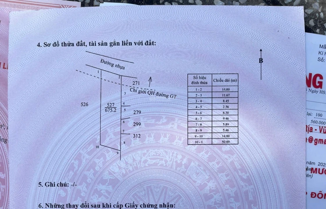 Bán lô đất Bông Trang diện tích: 675m² có 187m² thổ cư ngang 14mx50m đường nhựa, gần Quốc Lộ 55 - Ảnh 1