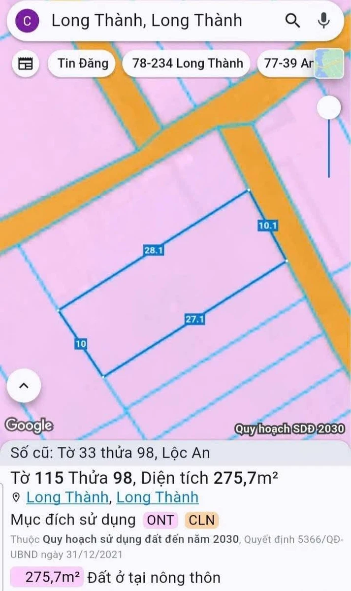 Bán lô đất thổ cư 270m² Phường Long Thành Nhà Bè - Ảnh thu nhỏ 3