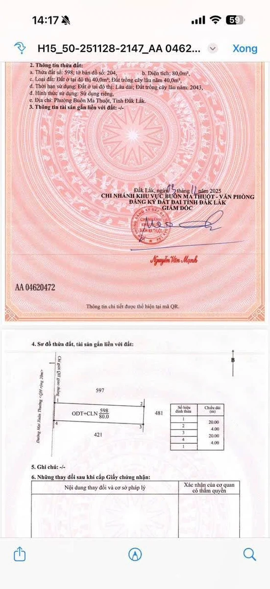 Bán đất thổ cư mặt tiền đường Mai Xuân Thưởng 4x20m giá 4,25 tỷ - Ảnh thu nhỏ 3
