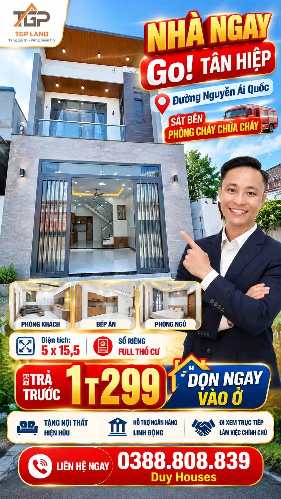 Bán nhà 77.5m² Tân Hiệp, Đồng Nai, giá 1 tỷ 299 triệu - Ảnh 1