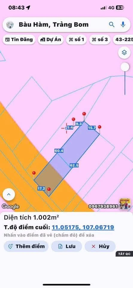 Bán đất mặt tiền 1000m2 Bàu Hàm Đồng Nai 4,7 tỷ - Ảnh 1