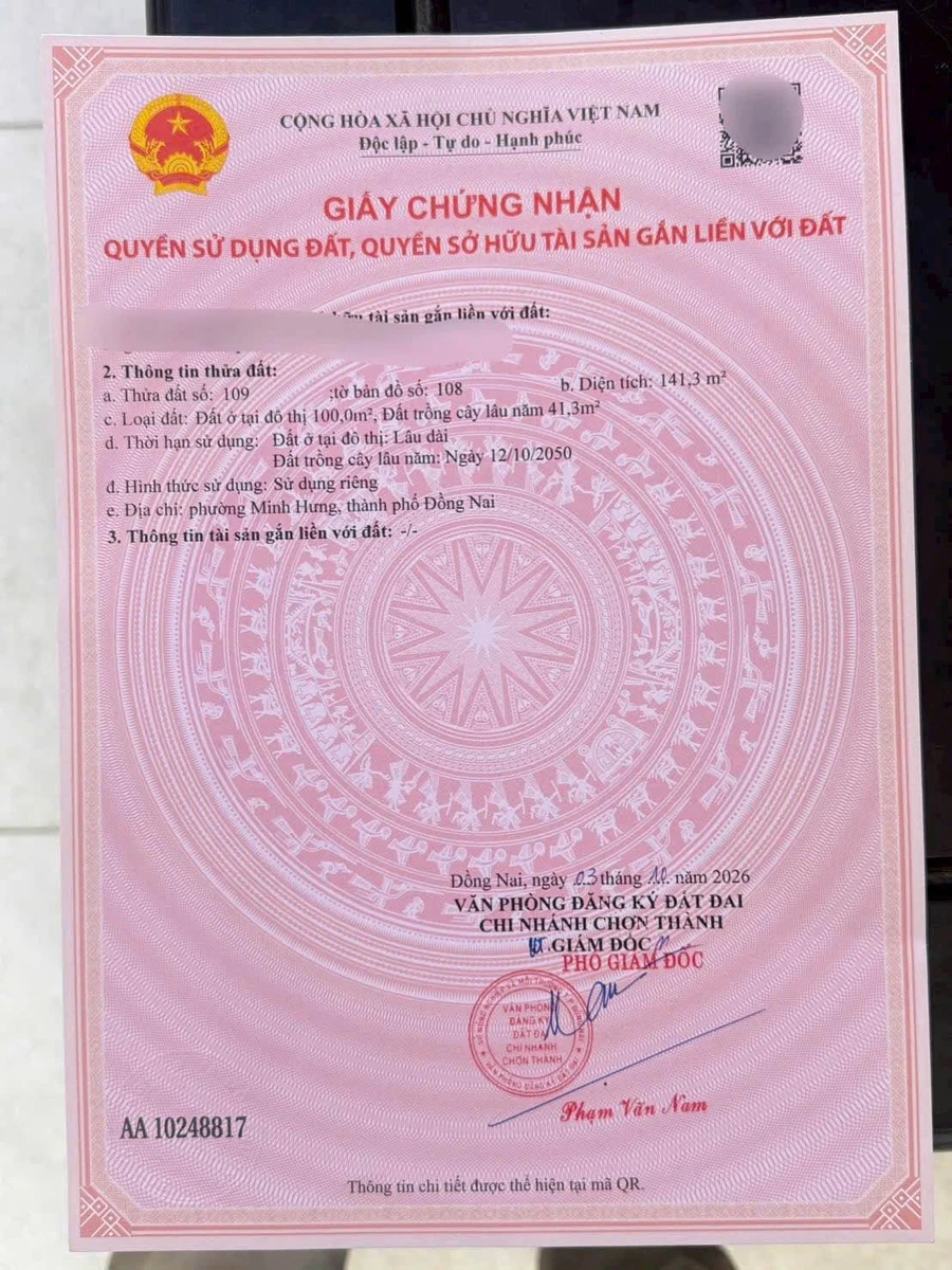 Bán đất Minh Hưng 100m2 gần KCN, 950 triệu - Ảnh thu nhỏ 4