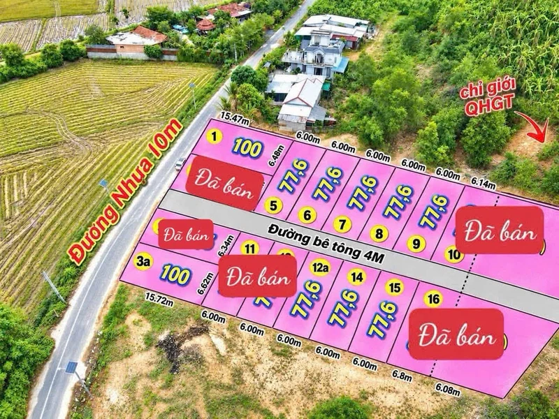 Bán đất thổ cư 77m2 giá 395 triệu/lô tại Diên Thọ, Khánh Hòa