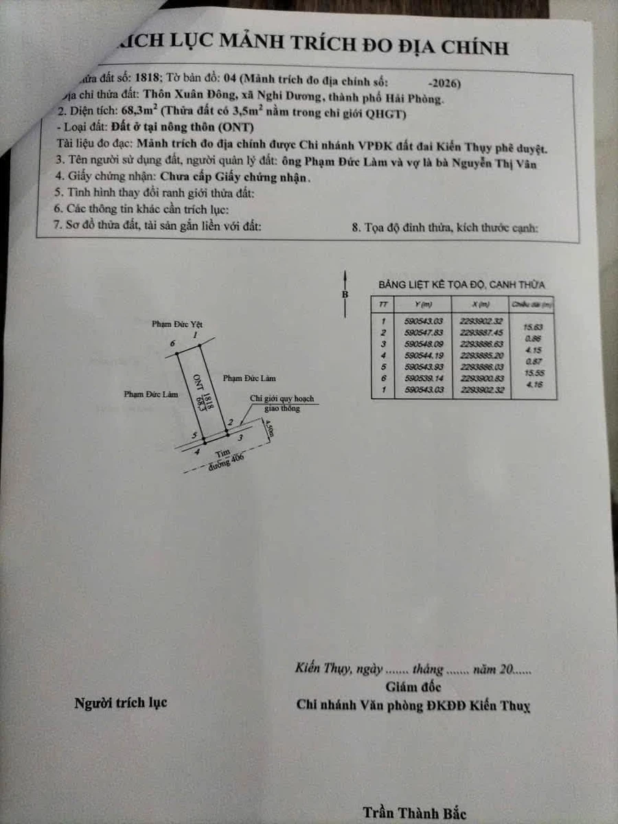 Bán đất nền Xuân Đông Hải Phòng 68.3m2 giá 1 tỷ 3 - Ảnh thu nhỏ 3