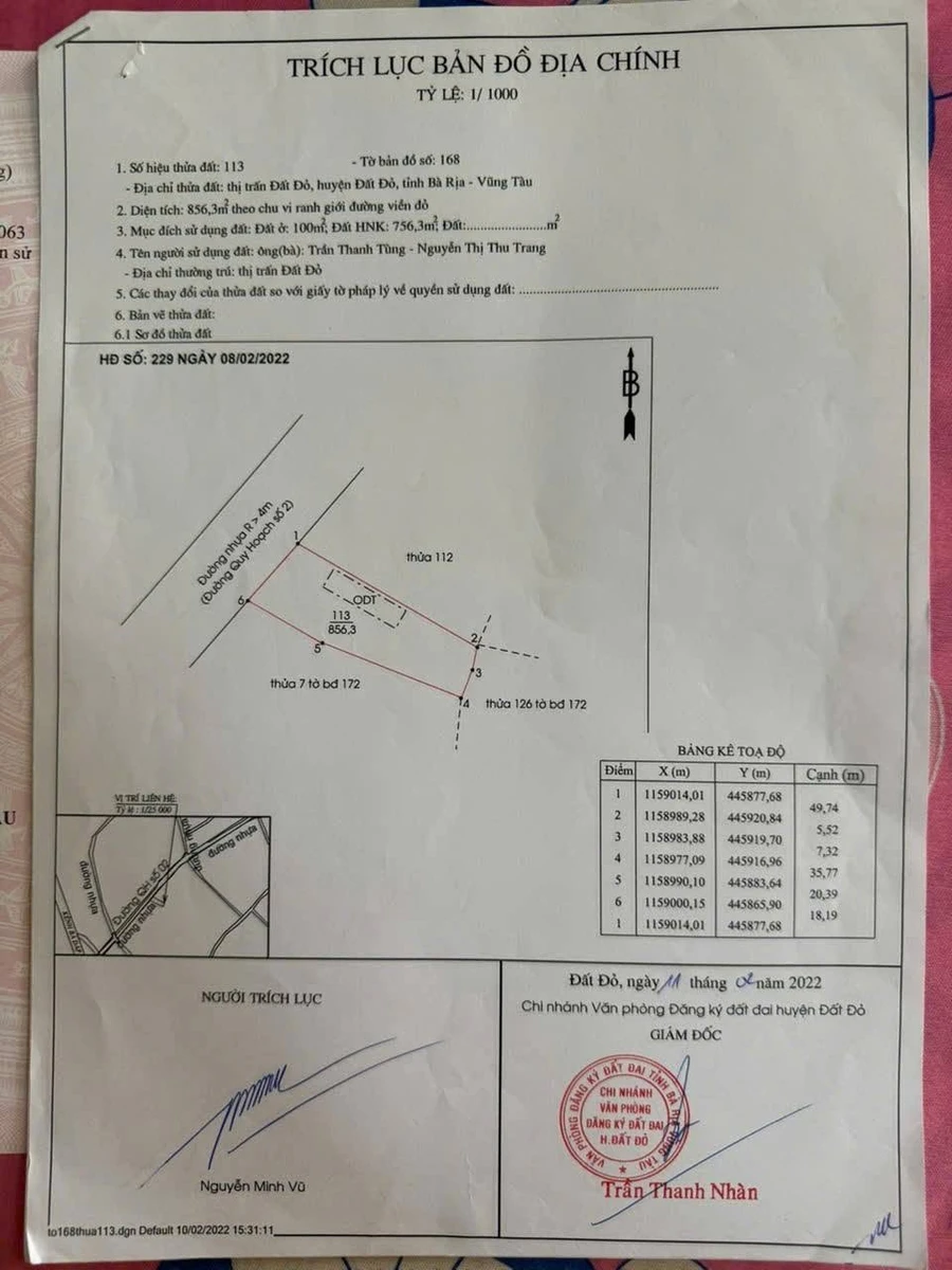 Bán đất mặt tiền Tạ Văn Sáu Đất Đỏ 856m2 giá 4.2 tỷ - Ảnh thu nhỏ 5