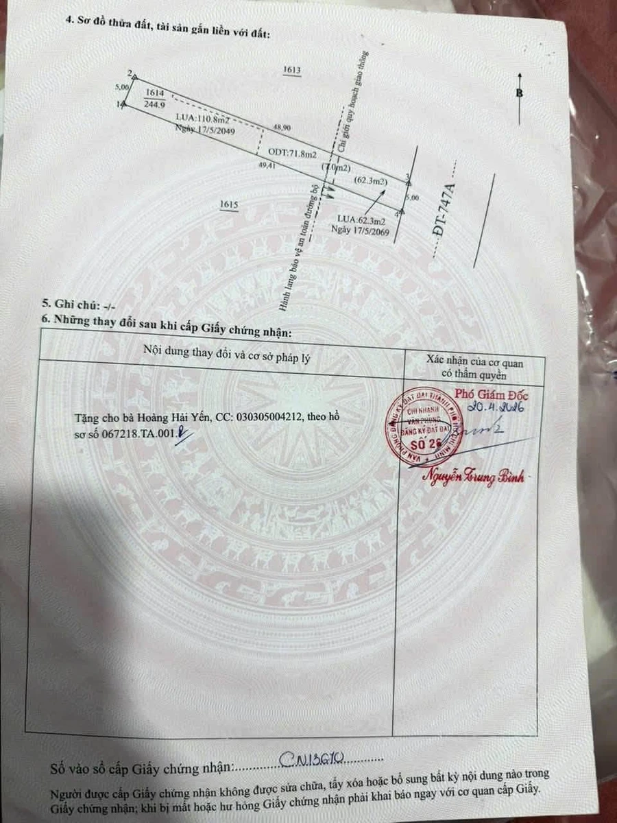 Bán lô đất Khánh Bình Tân Uyên 244m2, giá 3,1 tỷ - Ảnh 1