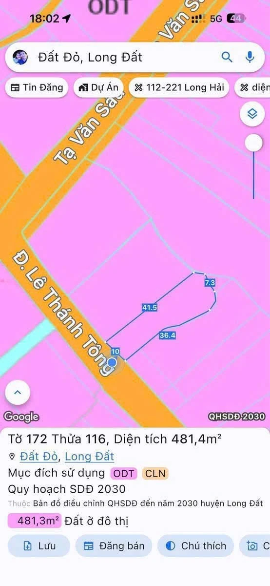 Bán đất mặt tiền Lê Thánh Tông, 481m2, 2 tỷ 3 Đất Đỏ - Ảnh thu nhỏ 4