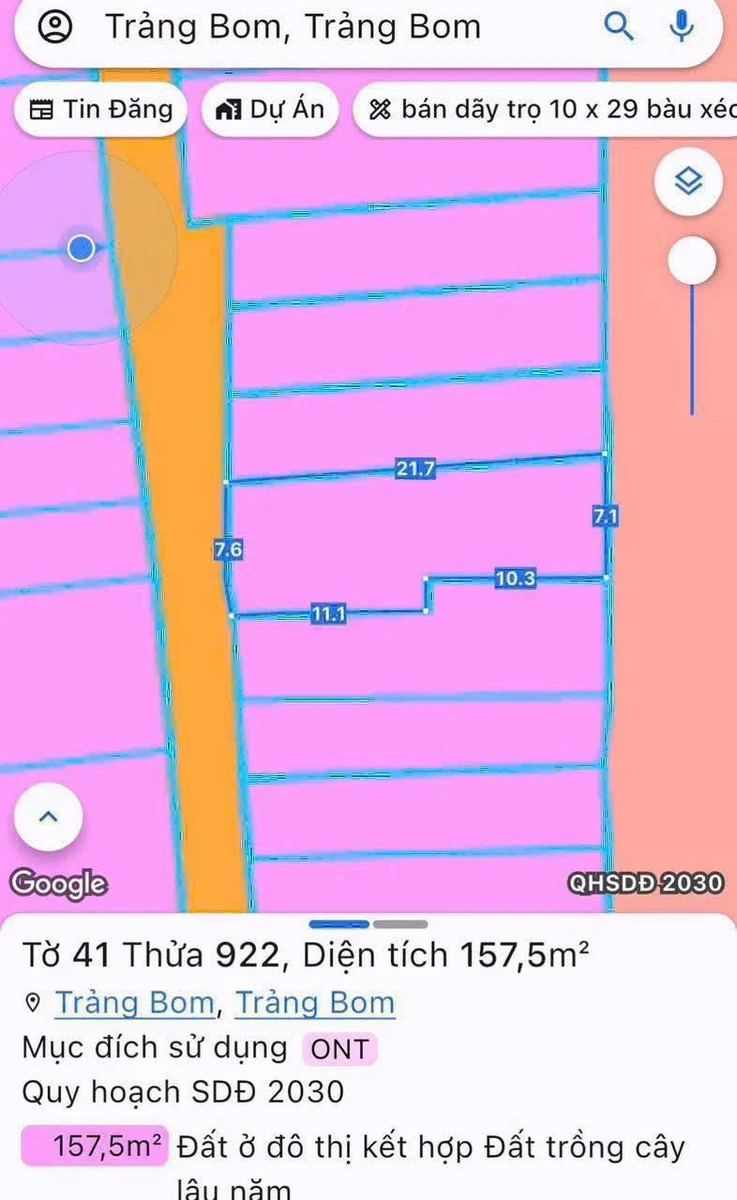 Bán lô đất Trảng Bom 165m² gần bệnh viện 2.25 tỷ - Ảnh 1