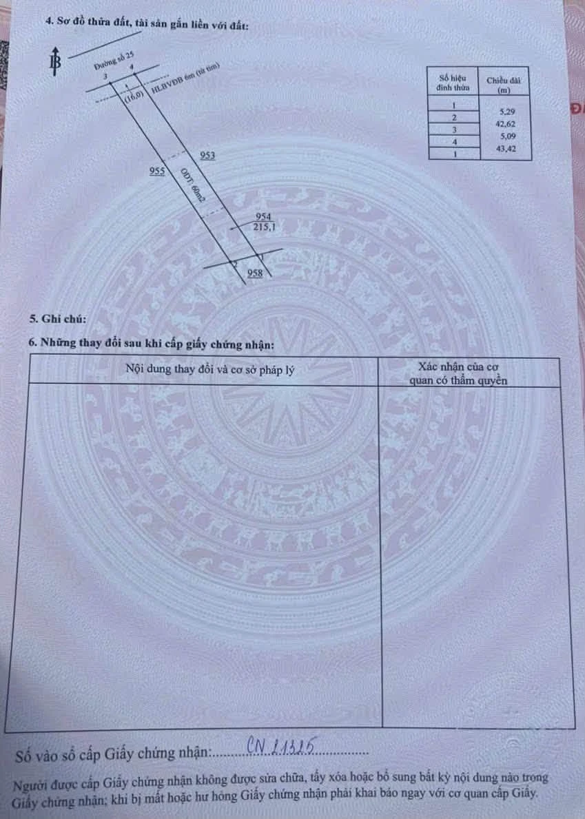 Bán đất mặt tiền Đường số 25, Chơn Thành, 100m2, 750 triệu - Ảnh thu nhỏ 2