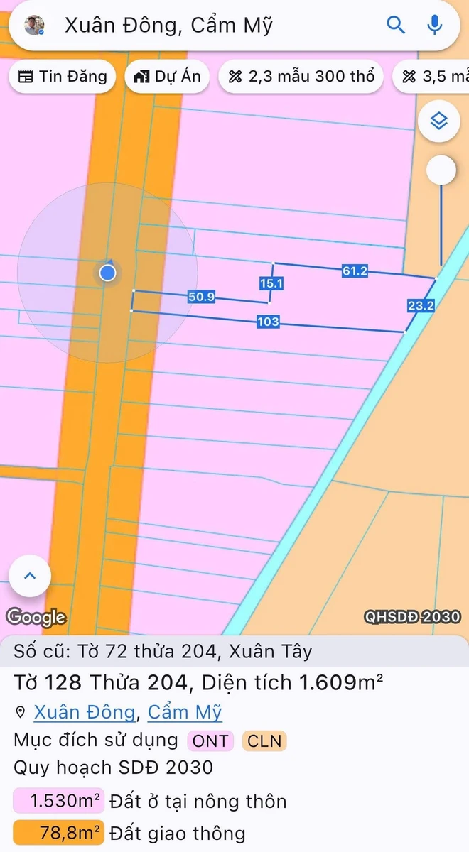 Bán đất mặt tiền đường Xuân Định - Lâm San 1609m2 (140m2 thổ cư) giá 1,85 tỷ - Ảnh thu nhỏ 4