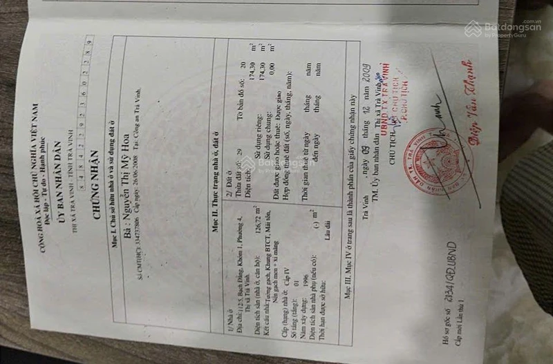 Bán nhà 112/5, Bạch Đằng, Trà Vinh, giá 1.8 tỷ TL