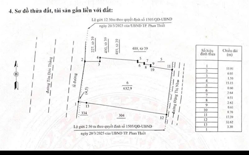 Bán đất thổ cư 633m² 2 mặt tiền Phan Thiết