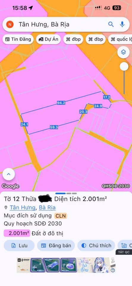 Bán đất nền 46x85m Tân Hưng Bà Rịa 9 tỷ - Ảnh 1