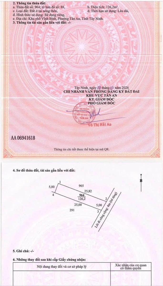 Bán lô đất thổ cư 125m² xã An Vĩnh Ngãi, Tân An, Long An - Ảnh thu nhỏ 4