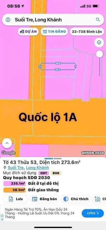 Bán gấp lô đất thổ cư 7x38m sổ riêng giá 2,49 tỷ tại Suối Tre, Long Khánh, Đồng Nai