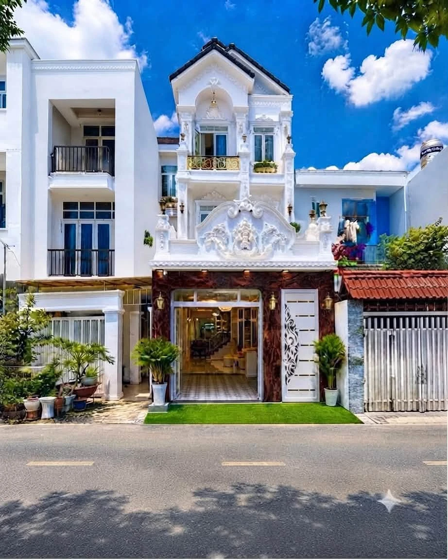 Bán nhà tân cổ điển 3 tầng 95m² có gara ô tô đường Đào Tông Nguyên, Nhà Bè - Ảnh 1