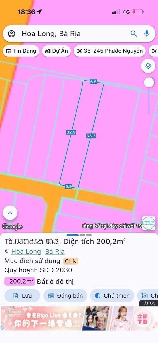 Bán lô đất 200m2 đường số 12 Hòa Long, Bà Rịa giá 1 tỷ 400 triệu - Ảnh thu nhỏ 3