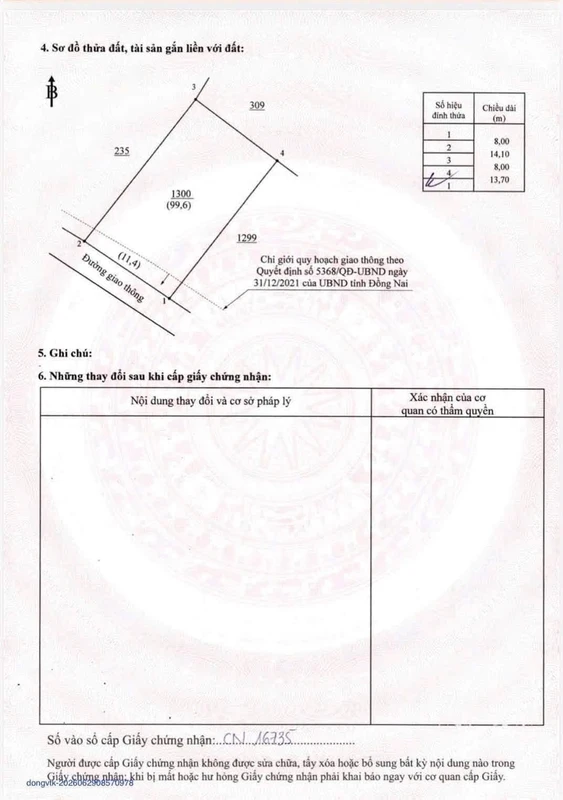Bán đất 112m² gần Hương Lộ 15, sổ hồng riêng