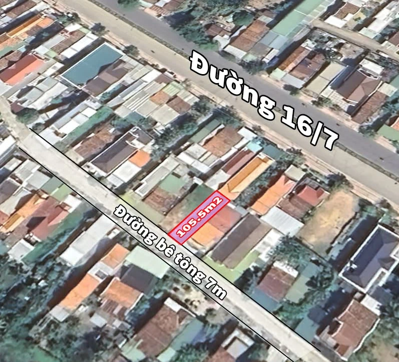 Bán đất thổ cư 105m2 giá 1,45 tỷ gần đường 16/7, Ninh Hiệp, Ninh Hòa - Ảnh thu nhỏ 2