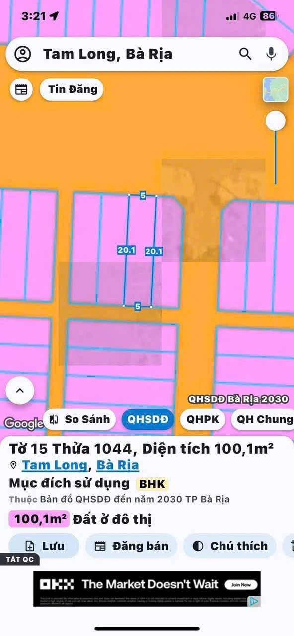 Bán đất nền 80m² gần Hương Lộ 2 Bà Rịa 2,58 tỷ - Ảnh 1