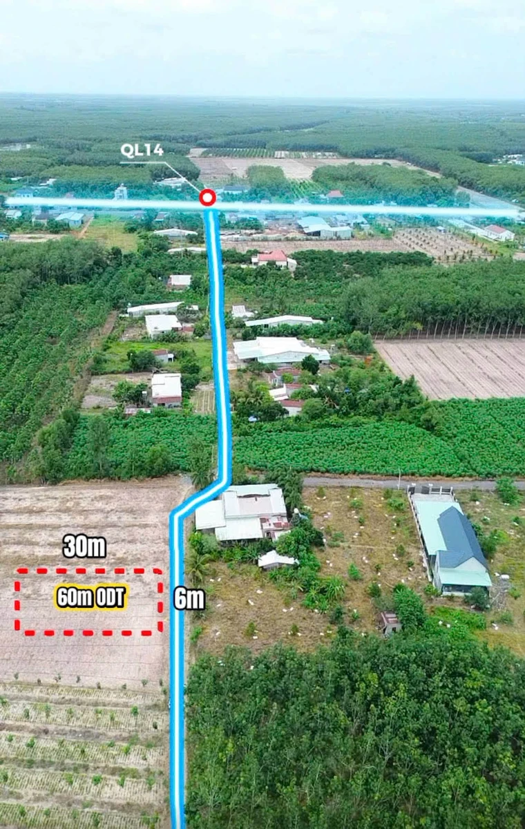 Bán đất 279m2 gần chợ Minh Long, Chơn Thành, Bình Phước, 350 triệu - Ảnh thu nhỏ 3