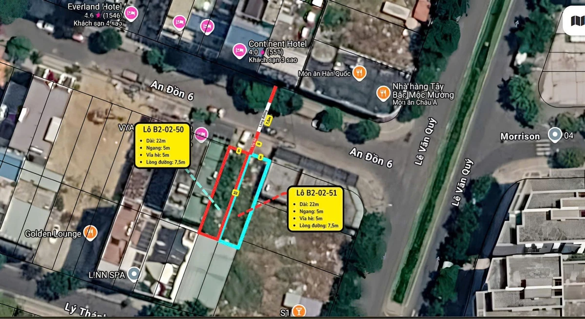 Bán 2 lô đất liền kề 220m² mặt tiền An Đồn, Đà Nẵng - Ảnh thu nhỏ 2