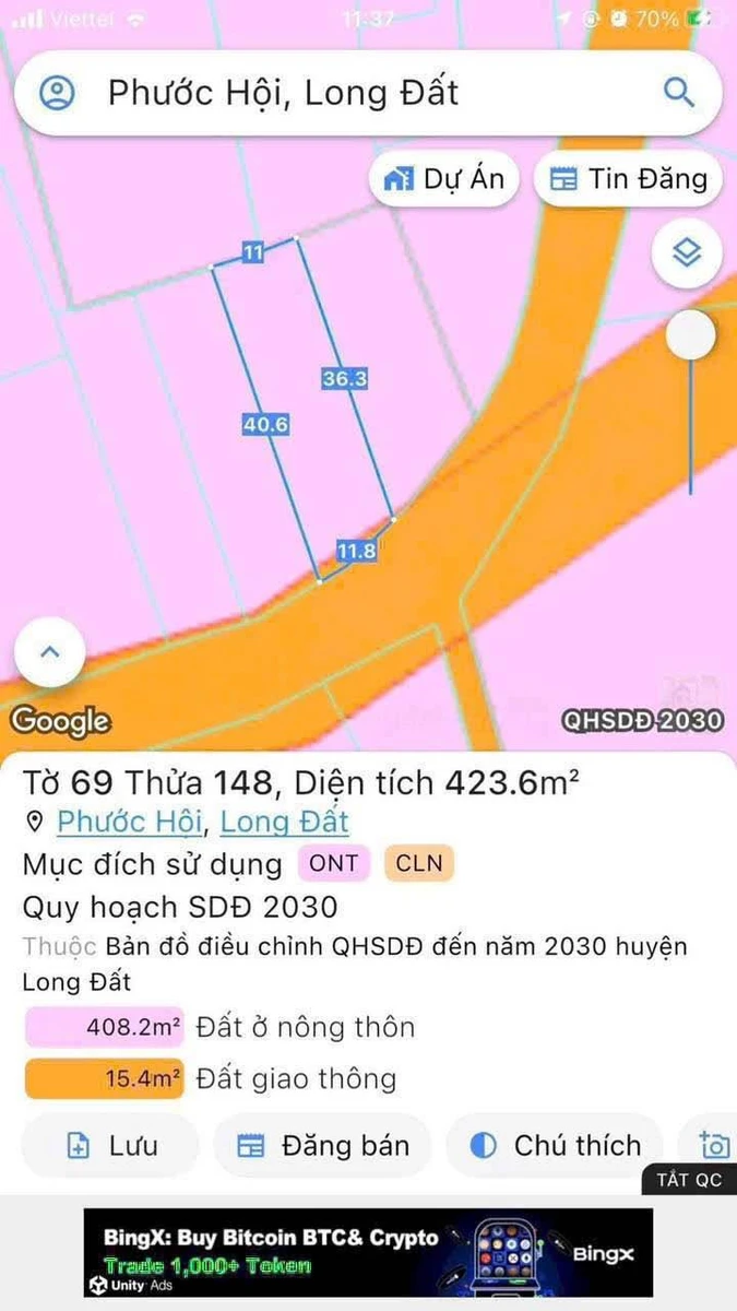 Bán đất Phước Hải 423m² 2 tỷ 9 - Ảnh thu nhỏ 5