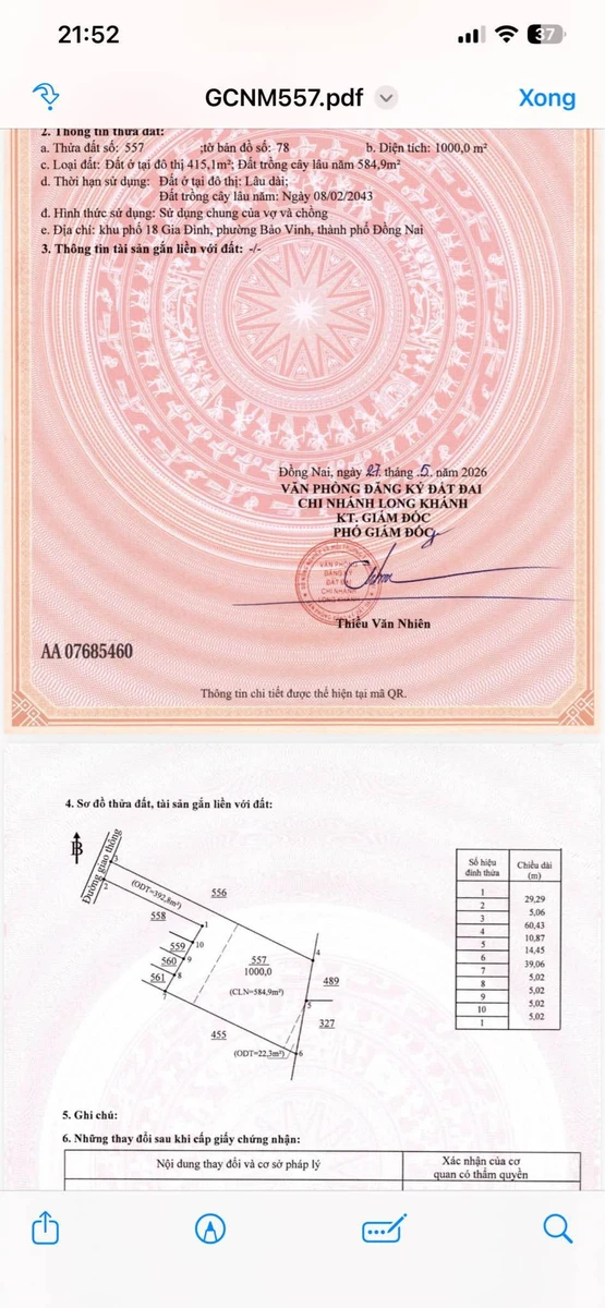 Bán 2 sào liền kề đất 1000m² Phường Bảo Vinh, 1,6 tỷ - Ảnh thu nhỏ 4