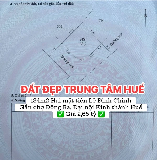 Bán đất xây dựng Trần Khánh Dư Đà Lạt 96m² giá 3.6 tỷ 29x19