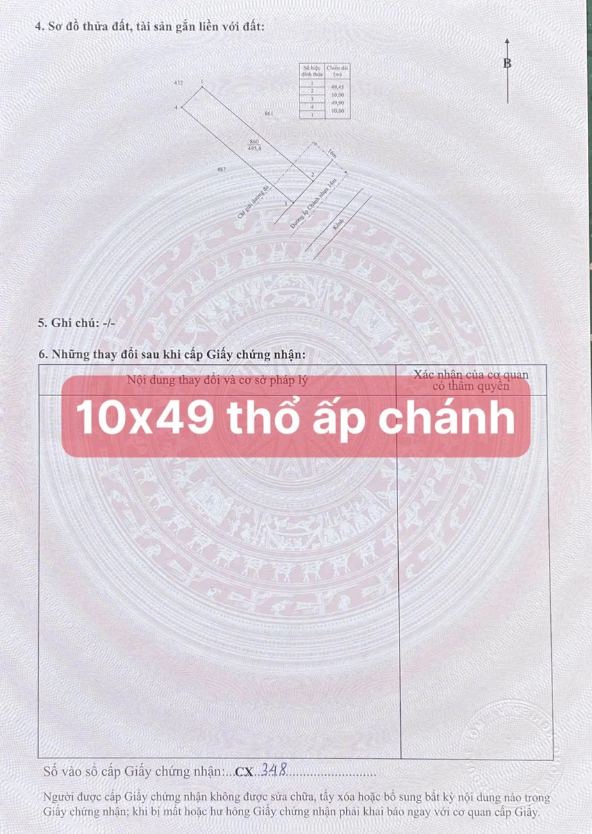 Bán đất thổ cư mặt tiền 10x49m Ấp Chánh Tân Phú 3,5 tỷ - Ảnh thu nhỏ 4