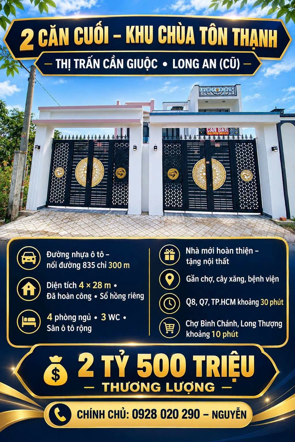 Bán nhà 4 phòng ngủ 112 m² Cần Giuộc Long An - Ảnh 1