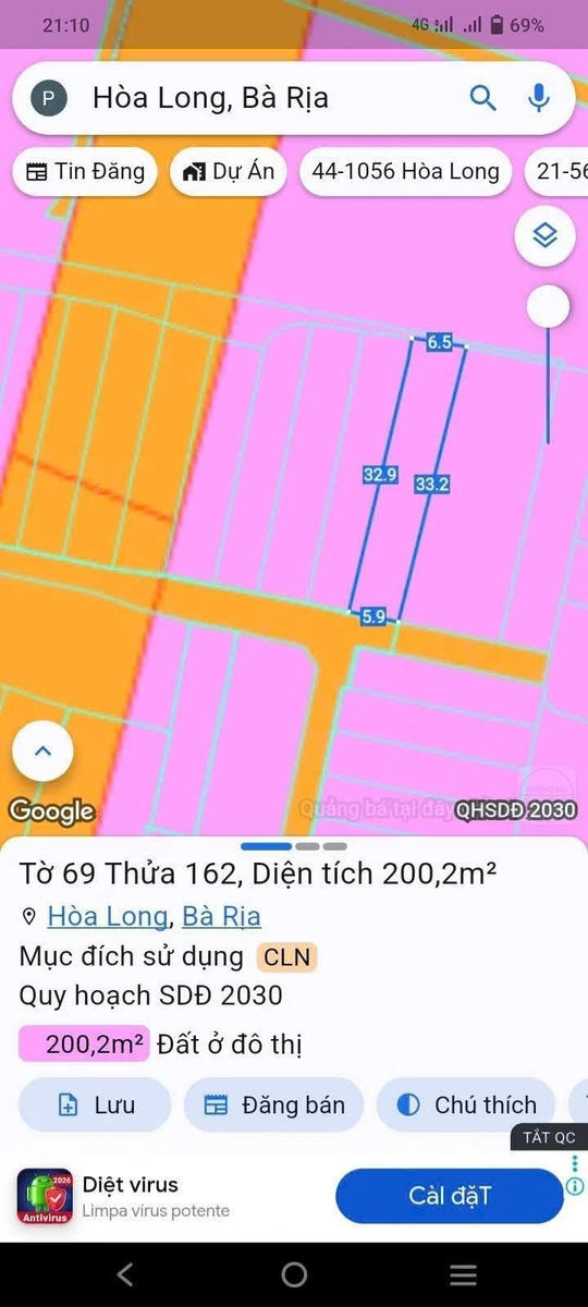 Bán lô đất mặt tiền 200m² Hòa Long Cần Giờ 1 tỷ 4 - Ảnh thu nhỏ 3