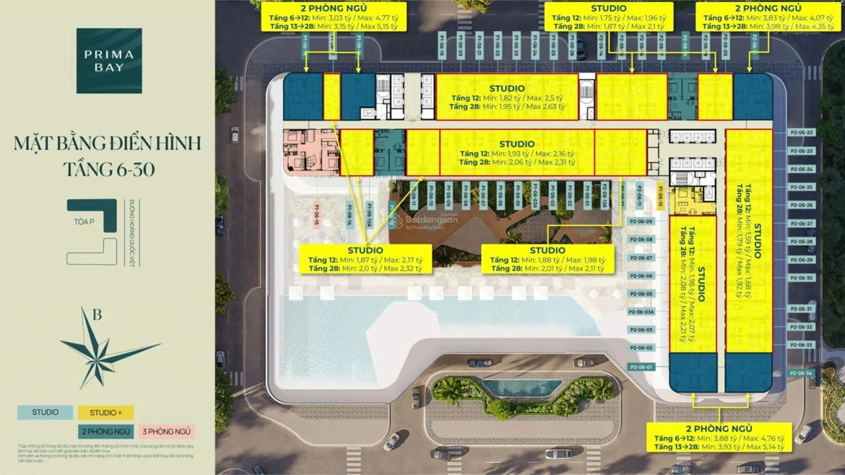 Quỹ căn ngoại giao studio, 2 ngủ Prima Bay view biển, hồ nhạc nước full chiết khấu, tặng vàng - Ảnh thu nhỏ 3